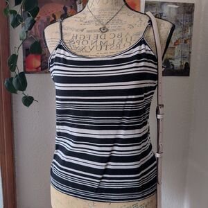 Vintage Y2k Adjustable Striped Crop Top Strappy Cami